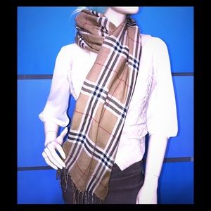 VISCOPASH • Long Camel 🐪 Plaid Scarf / OS